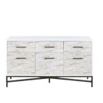 18′ X 54′ X 30′ White Weathered Wood Pattern Metal Console Table