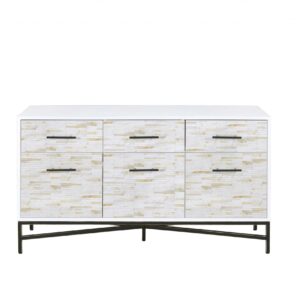 16' X 18' X 20' White Marble Wood 2Pc Pk End Table