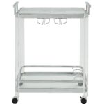 17′ X 29′ X 35′ Chrome Clear Glass Metal Acrylic Serving Cart