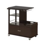 16′ X 34′ X 34′ Wenge Wood Casters Kitchen Cart