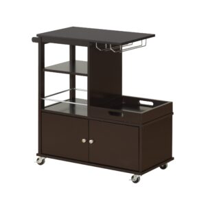 11.5" x 23.5" x 24" Dark Taupe Particle Board Laminate  Kitchen Cart