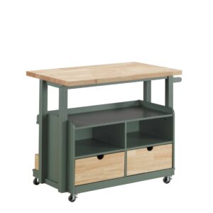 11.5" x 23.5" x 24" Dark Taupe Particle Board Laminate  Kitchen Cart