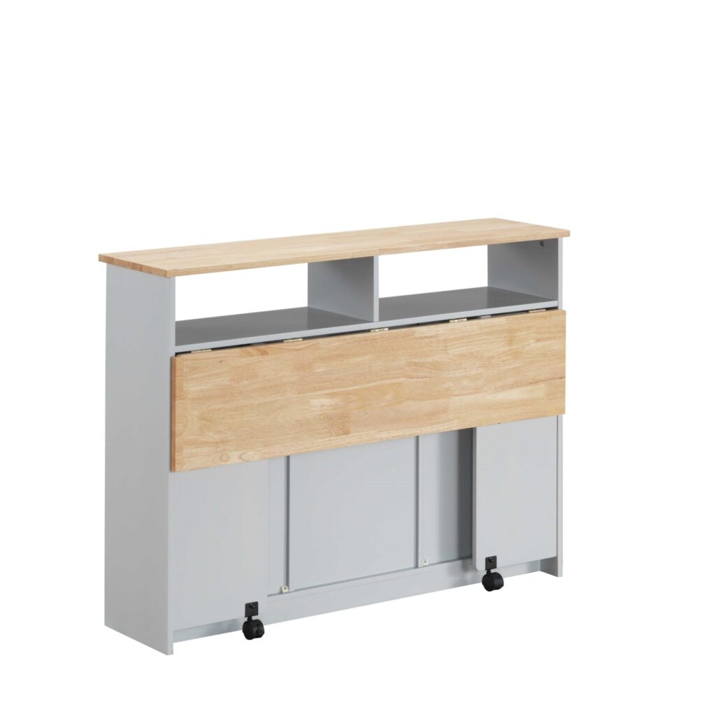 23′ X 47′ X 37′ Natural Gray Wood Casters Kitchen Cart