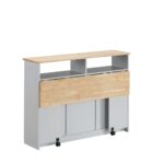 23′ X 47′ X 37′ Natural Gray Wood Casters Kitchen Cart