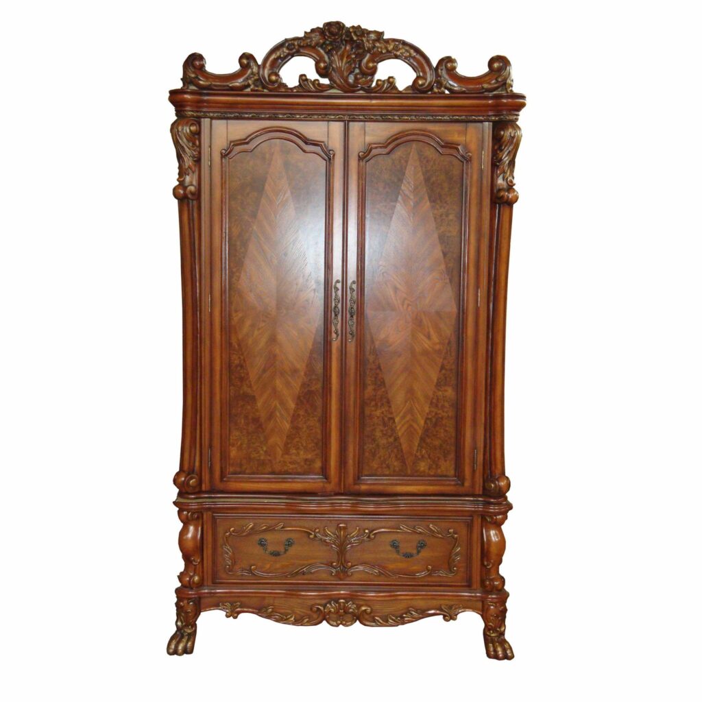 38′ X 82′ X 38′ Cherry Oak Wood Poly Resin TV Armoire