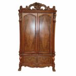 38′ X 82′ X 38′ Cherry Oak Wood Poly Resin TV Armoire