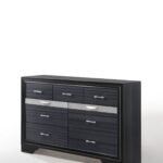 39′ Contemporary Black Wood Finish Dresser with 9 Drawers