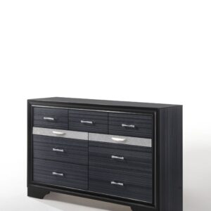 33" Black Three Drawer Dresser