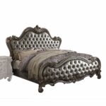 73′ X 99′ X 72′ Silver PU Antique Platinum Upholstery Poly Resin Queen Bed