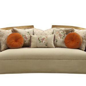 38' X 88' X 45' Fabric Walnut Upholstery Wood LegTrim Sofa w8 Pillows