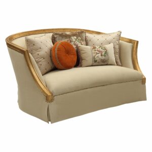 19' X 19' X 18' Champagne Faux Leather Vanity Stool