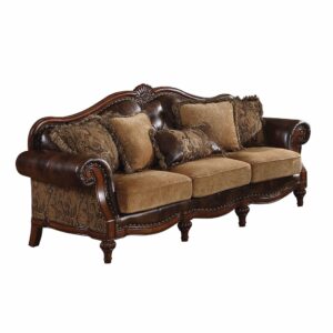 36" Contemporary Black Leather Loveseat