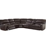 138′ X 127′ X 41′ Espresso Leather-Aire Upholstery Metal Reclining Mechanism Sectional Sofa (Power MotionUSB Dock)