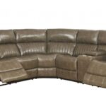 88′ X 101′ X 41′ Taupe Leather-Gel Upholstery Metal Reclining Mechanism Sectional Sofa (Power Motion)