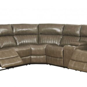 78' X 33' X 34' White Bonded Leather Reversible Sectional Sofa With 2 Pillows