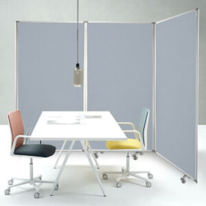 Green Rolling Three Panel Room Divider Screen