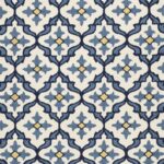 8’x10′ Ivory Blue Hand Woven UV Treated Quatrefoil Indoor Outdoor Area Rug
