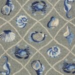 8’x10′ Grey Hand Hooked UV Treated Coastal Sea Life Indoor Outdoor Area Rug