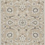 7’x10′ Beige Grey Machine Woven UV Treated Floral Traditional Indoor Outdoor Area Rug