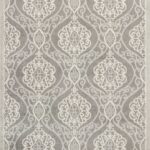 7’x10′ Silver Grey Machine Woven UV Treated Floral Ogee Indoor Outdoor Area Rug