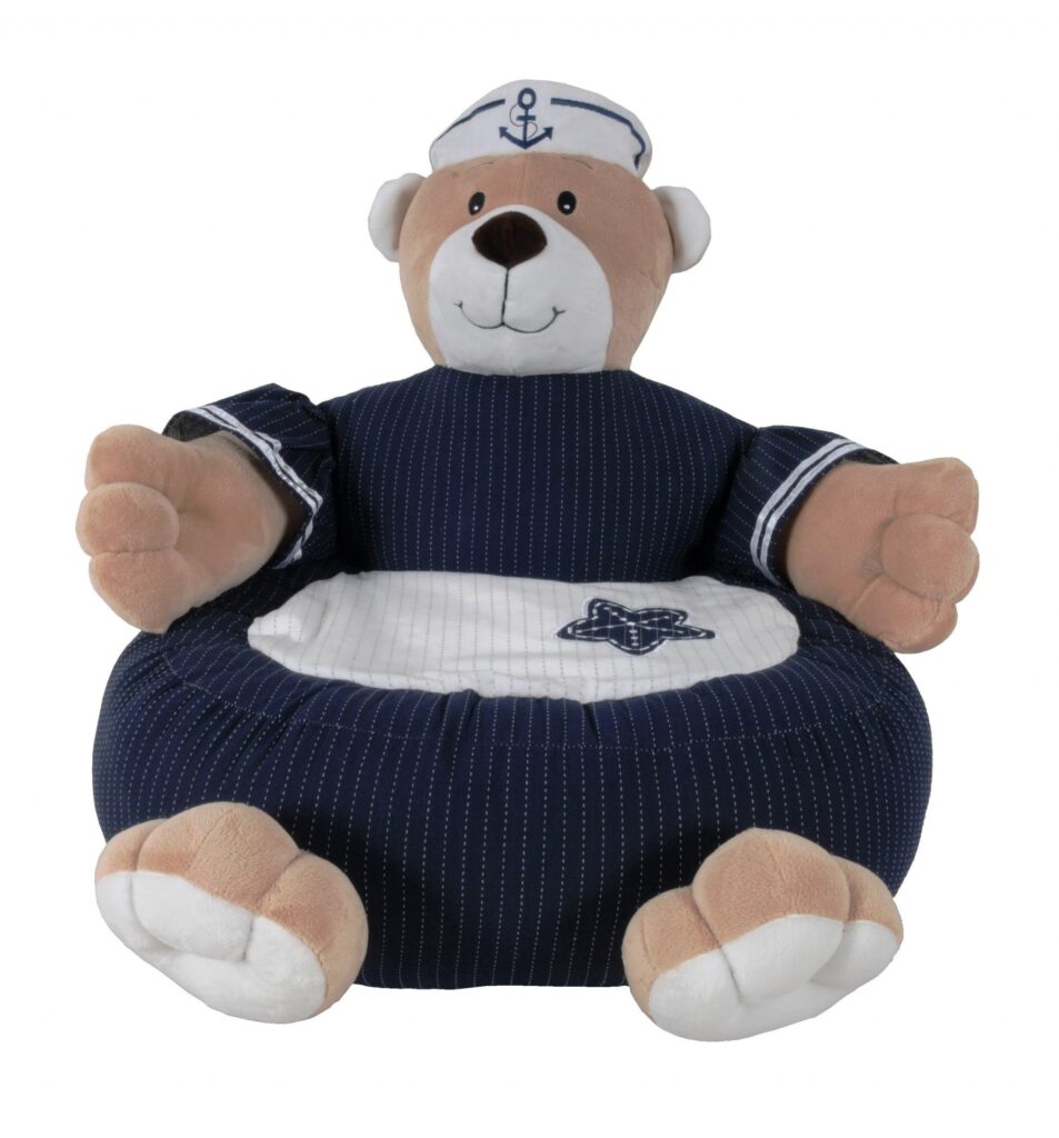 21.65″ x 21.65″ x 19.68″ WhiteBlueNavy Bear Chair