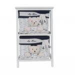 12.5″ x 16″ x 25″ White Blue  Portable 2 Drawers