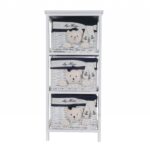 12.5″ x 16″ x 35.5″ White Blue  Portable 3 Drawers