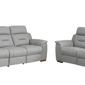 110" Charming Brown Leather Sofa Set