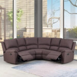 Brown Chenille Reclining Sectional