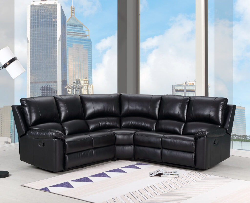 80″ X 80″ X 39″ Black  Power Reclining Sectional
