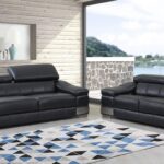 16″.5 X 86″ X 62″ Black  Sofa Love