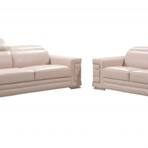 120" Modern Beige Fabric Sofa Set