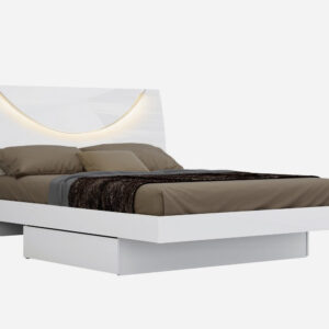 60'' X 80''  X 47'' Modern Queen Beige High Gloss Bed