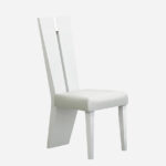Contemporary Sleek High Gloss White Dining Chair