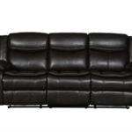 Modern Soft Brown Faux Leather Reclining Sofa
