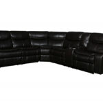 Espresso Brown Faux Leather Reclining Sectional Sofa