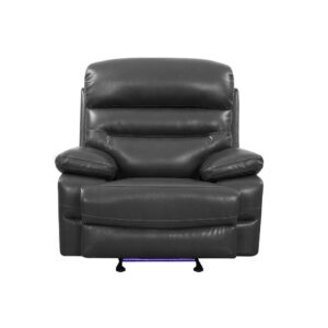 Mod Charcoal Gray Italian Leather Recliner Chair
