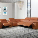 212″ X 240″ X 19″1.2″ Camel Power Reclining 6″PC Sectional