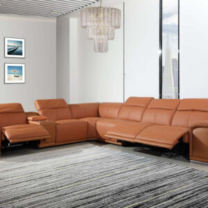 212" X 240" X 19"1.2" Dark Grey Power Reclining 6"PC Sectional