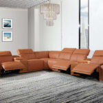 154″ X 200″ X 162″.2 Camel Power Reclining 8PC Sectional