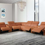 26″7″ X 32″0 X 266″.4 Camel Power Reclining 8PC Sectional