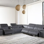 212″ X 240″ X 19″1.2″ Dark Grey Power Reclining 6″PC Sectional