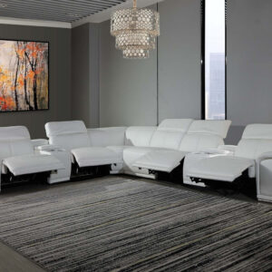 212" X 240" X 19"1.2" Dark Grey Power Reclining 6"PC Sectional