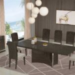 57″ X 64.5″ X 130.5″ Gray  Dining Table and 6Pcs Chair Set