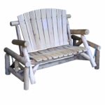 59′ X 32′ X 40′  Natural Wood Loveseat Glider