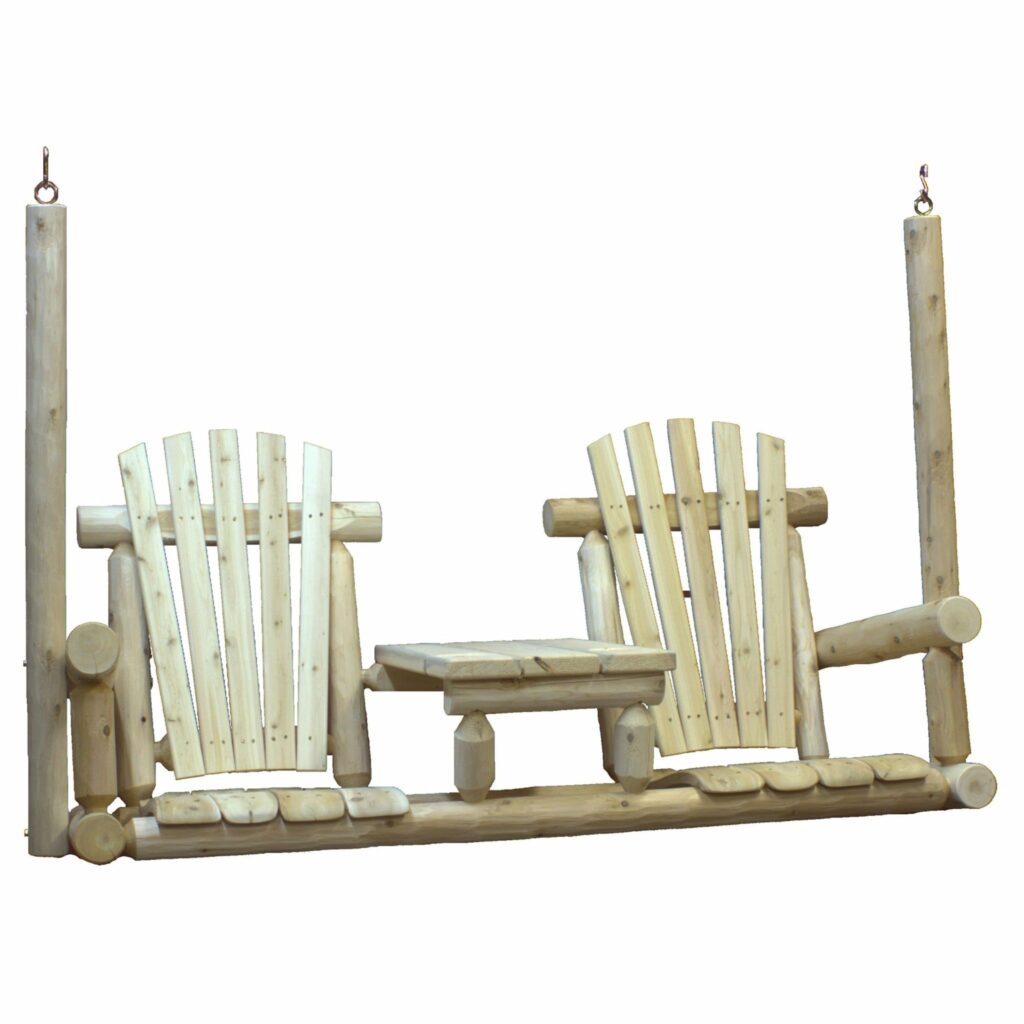 71′ X 24′ X 49′  Natural Wood Tete-A-Tete Porch Swing