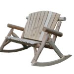 53′ X 42′ X 40′  Natural Wood Rocking Loveseat
