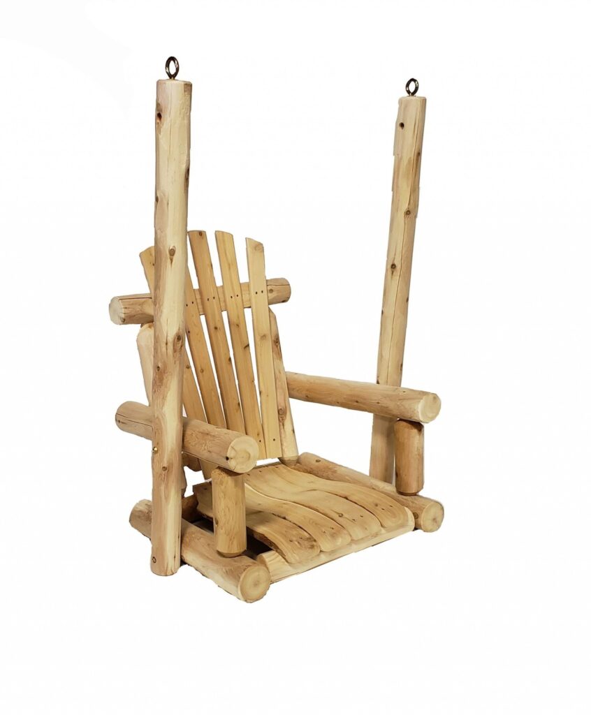31′ X 24′ X 47′  Natural Wood Single Chair Porch Swing
