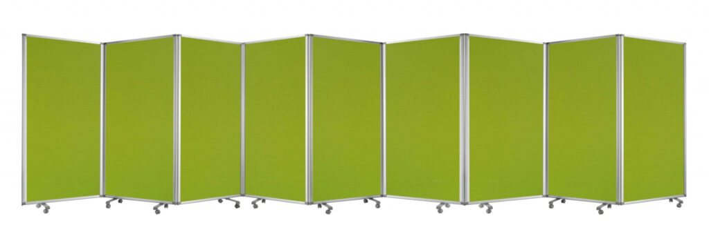 318″ x 1″ x 71″ Green, Metal, 9 Panel, Screen