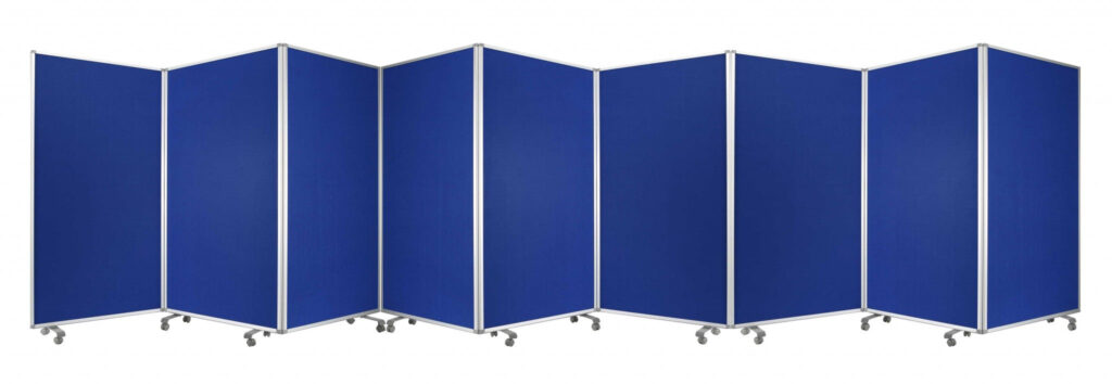 318″ x 1″ x 71″ Blue, Metal, 9 Panel, Screen